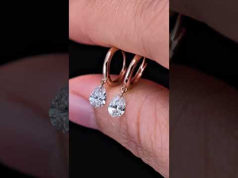 1ct Shapeless Lab Diamond Earring|18K Gold Earring, Custom Accept