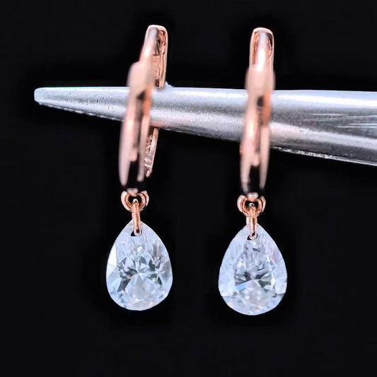 1ct Shapeless Lab Diamond Earring|18K Gold Earring, Custom Accept