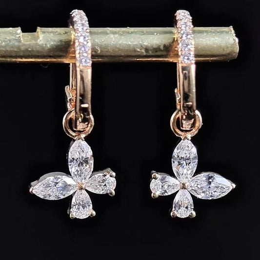 1.276ct Shapeless Lab Diamond Earring|18K Gold Earring, Custom Accept