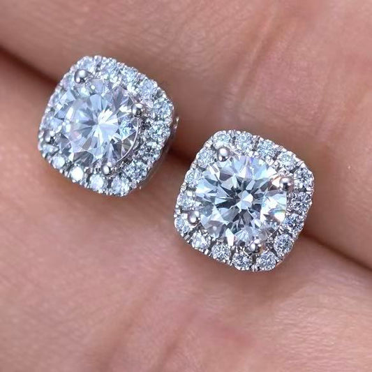 0.818ct SQ Lab Diamond Earring|PT-950 Earring, Custom Accept