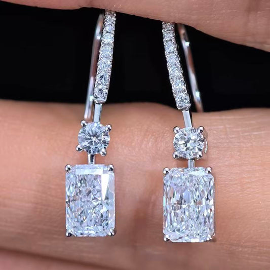 2.577ct Shapeless Lab Diamond Earring|PT-950 Earring, Custom Accept