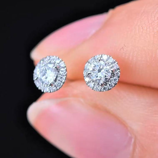 0.272ct Round Lab Diamond Earring|PT-950 Earring, Custom Accept