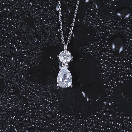 1.483ct Pear Round Lab Diamond Necklace |Diamond PT 950 Necklace, Custom Accept
