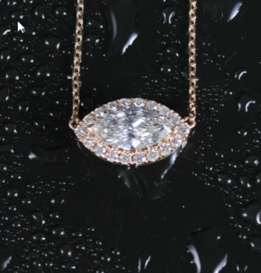 1.232ct Marquise Round Lab Diamond Necklace |Diamond PT 950 Necklace, Custom Accept