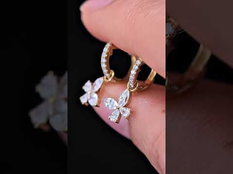 1.276ct Shapeless Lab Diamond Earring|18K Gold Earring, Custom Accept